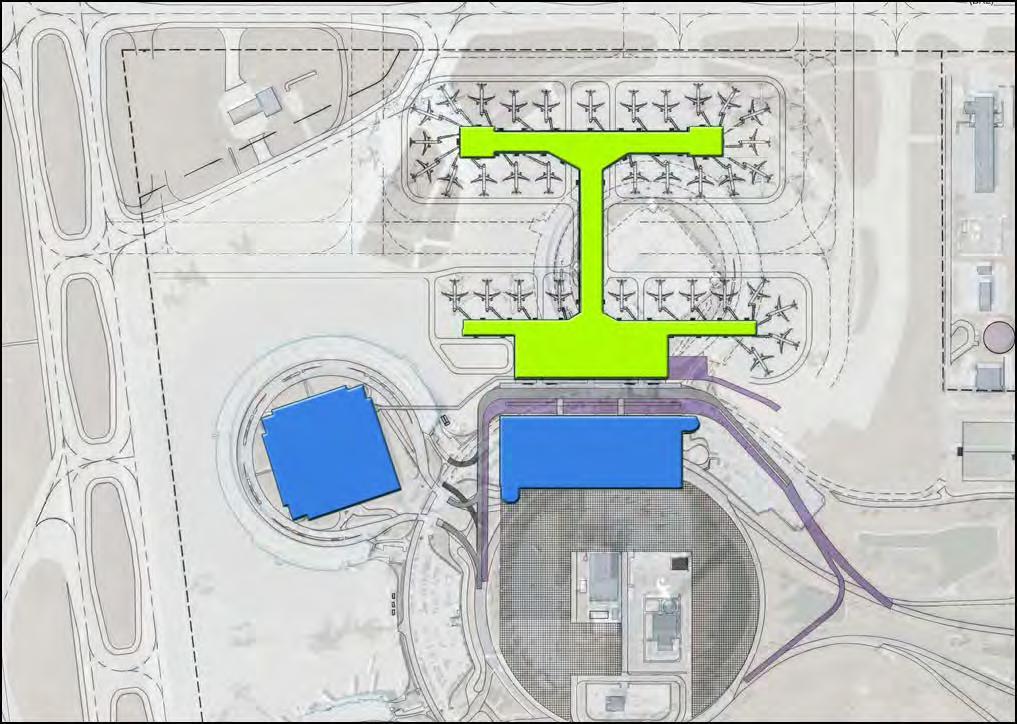 Proposed NT-A Conceptual Site Plan New Terminal NT A Builds a new centralized terminal at the Terminal A site Provides