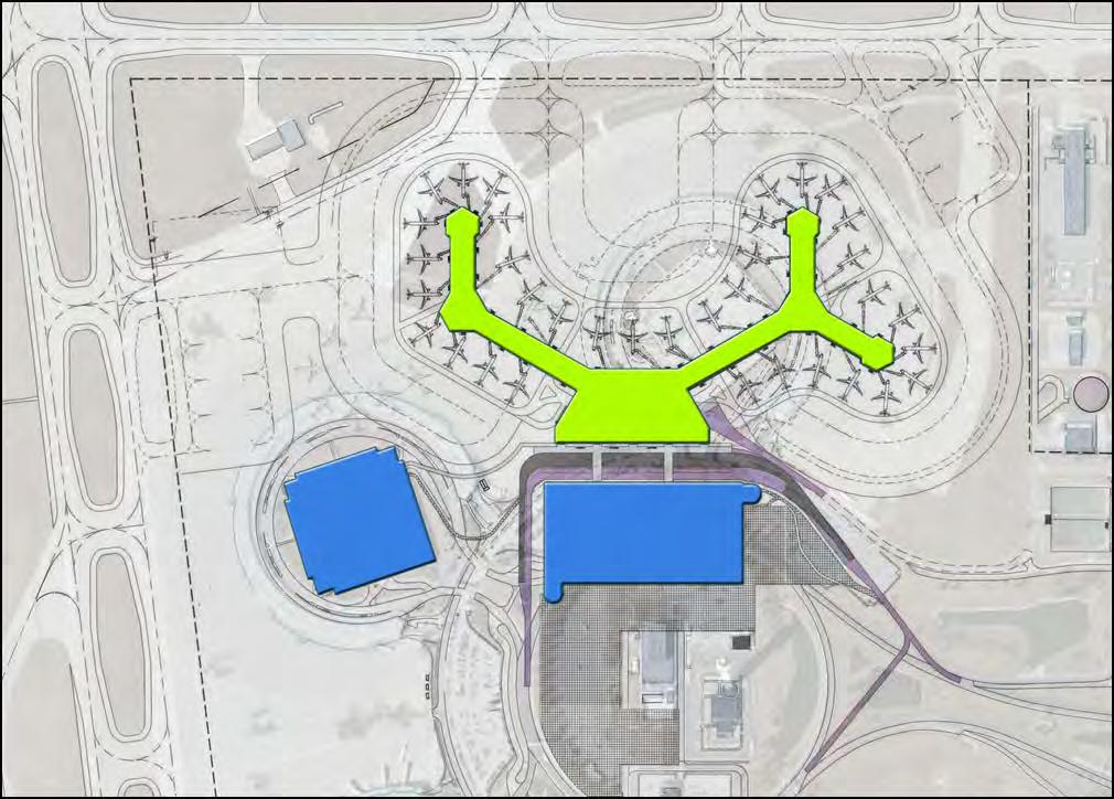 Proposed NT-B Conceptual Site Plan New Terminal NT B Builds a new centralized terminal at the Terminal A site Provides