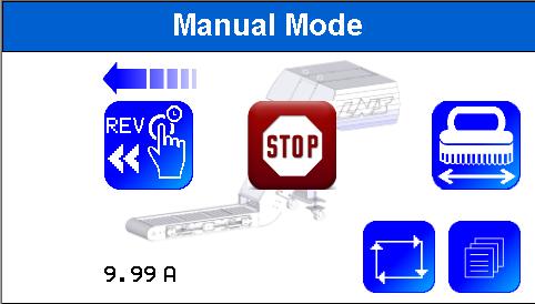 3) Tap button (3) to access the settings menu for automatic mode. AUTOMATIC MODE 5 4 6 7 8 1) Tap button (4) to reverse the conveyor s rotation direction.