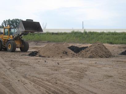 (tire shred): (sand) Materials used (compacted state):