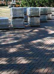 Figure 2. Bundles of ready-to-install pavers for setting by mechanical equipment. Bundles are often called cubes of pavers. information on design and construction with this paving method.