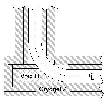 Figure 3: Vapor stop detail on a 7-layer termination, showing the tie-ins with both the primary and secondary vapor barriers.