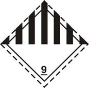 CLASS 7 Radioactive material (No. 7A) Category I White Symbol (trefoil): black; Background: white; Text (mandatory): black in lower half of label: 'RADIOACTIVE' 'CONTENTS.