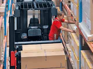 The tilting barrier gives more space for order picking when goods are located at the back of the pallet. The operator can reach about 50 cm deeper into the pallet by tilting the barrier.