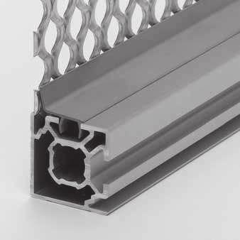 Grey PVC The wedge extrusion can be pressed into the slot on extrusions with a base of 40 or 50 mm.