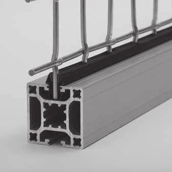 It s qualified for panels with 2 5 mm thickness. The grid extrusion fits into the base 50 and 40.