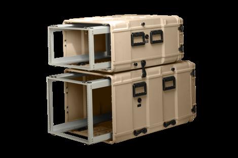 Standard options include louvered vents, I/O panels, varied shock mount configurations, accessory pouches, drawers and other