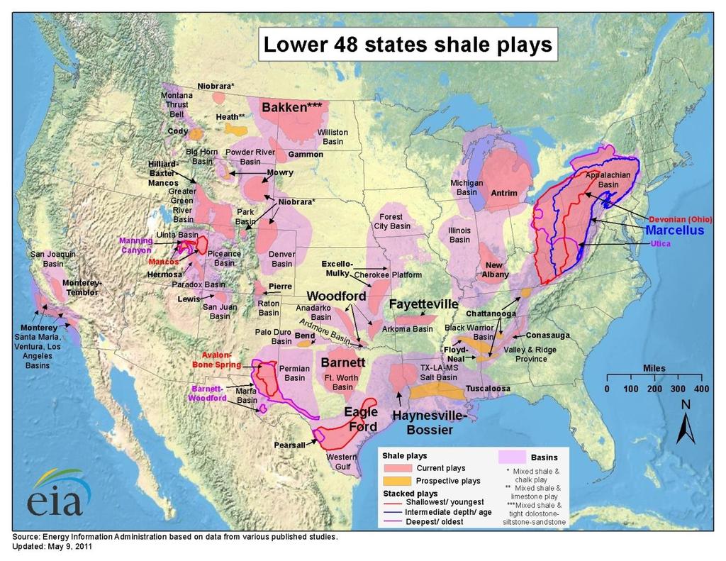 THE CONTEXT OF U.S. GAS PRODUCTION 3.2.2 Current U.S. Shale Gas Production Production of shale gas began in the Barnett play of eastern Texas in the late 1990s and early 2000s.