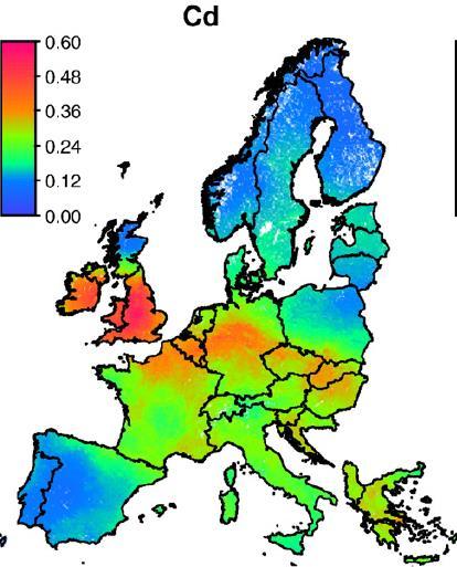 European context Main threats Contamination Cd-Pb : Modelled