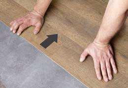 Start with the area of the floor where you will install the first planks.