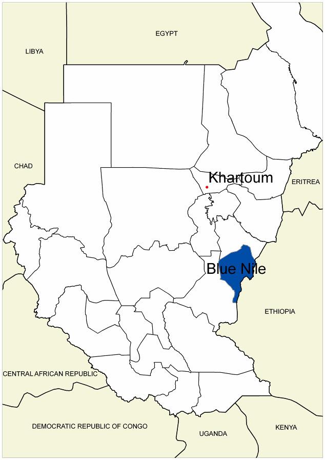 3 Background Blue state is situated in Eastern Sudan on the border to Ethiopia. The state also borders Sennar state to the north and Upper state to the west and south.