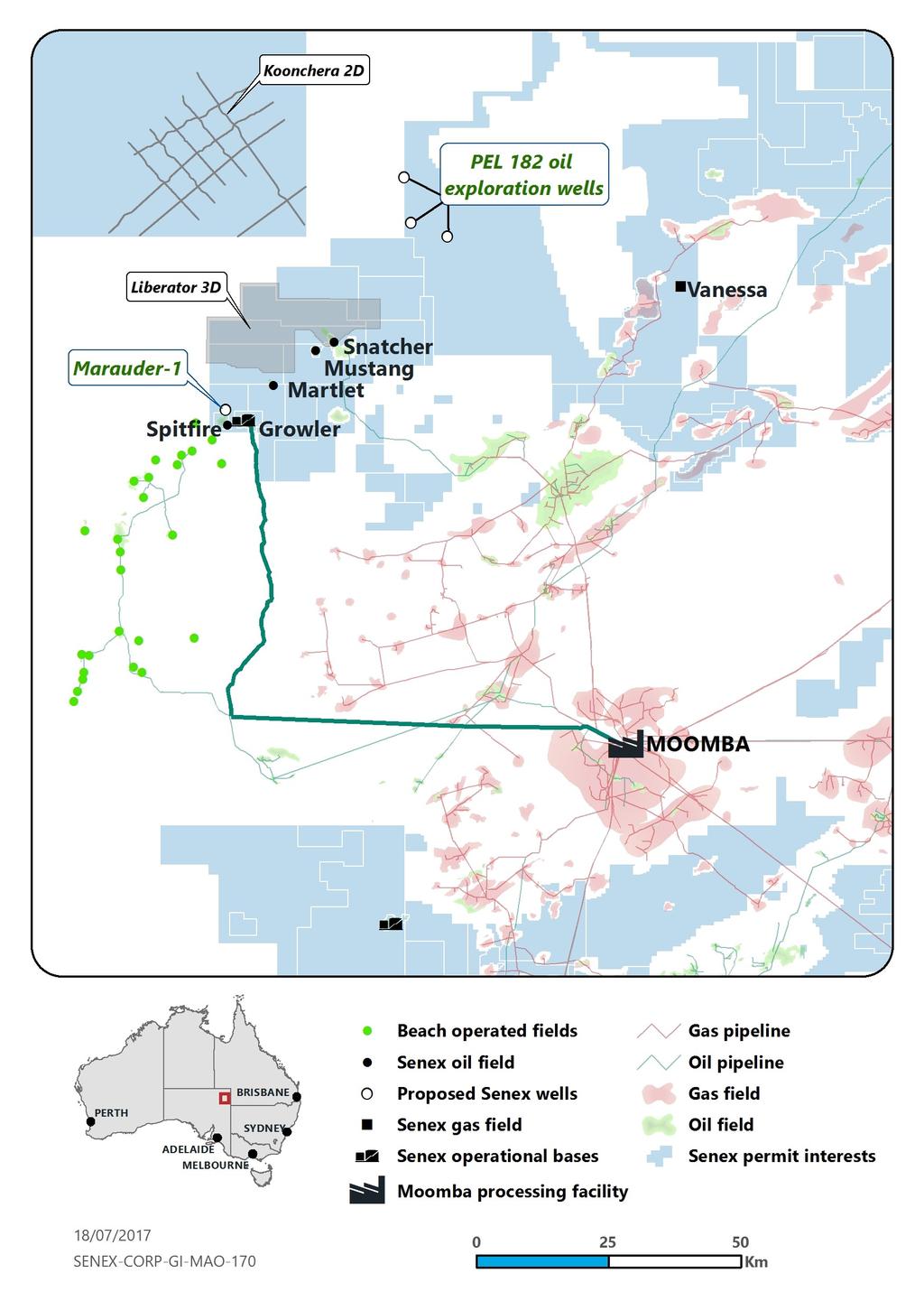 ly Report COOPER BASIN OIL AND GAS Exploration and Development Drilling activity The three well PEL 182 oil exploration campaign (Senex 57% and operator) was completed during the quarter.
