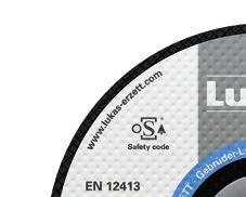 Cutting and Grinding Discs Labelling Safety standard Quality igh Performance Industry Base Manufactured according to EN 12413 EAN