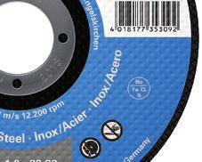 centre cutting discs 27 Depressed centre grinding discs Available in diameters from 50 (2 ) to 230 (9 ) for freehand applications