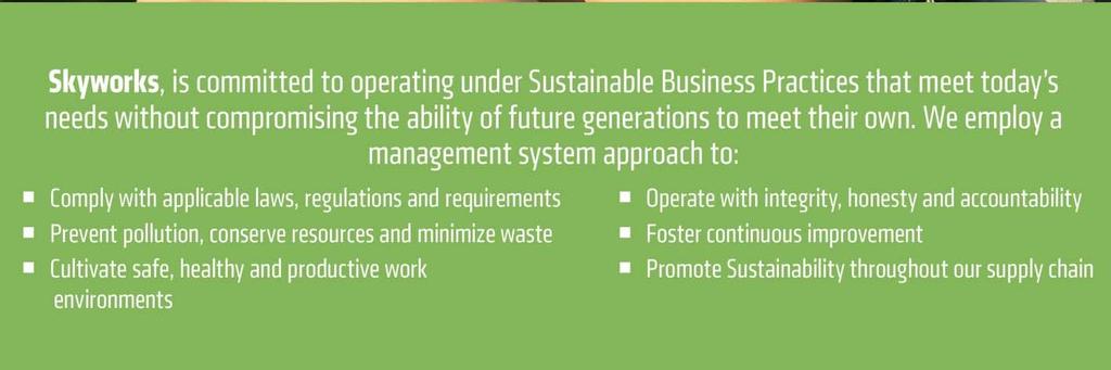 Sustainability Systems Manual Page 7 of 30 works to develop and implement programs ensuring we uphold our Sustainability Policy commitments and requirements under the Code of Conduct, both within