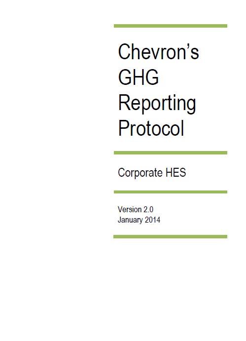 Chevron GHG Inventory Overview Chevron has publicly reported
