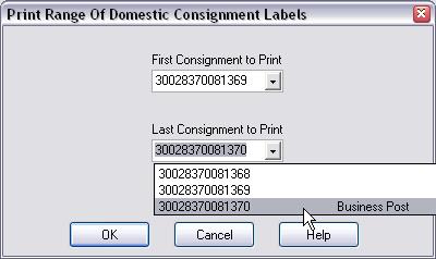 Reprinting Labels If a label has been misplaced or damaged prior to a consignment being shipped, you may wish to reprint the labels for that consignment.