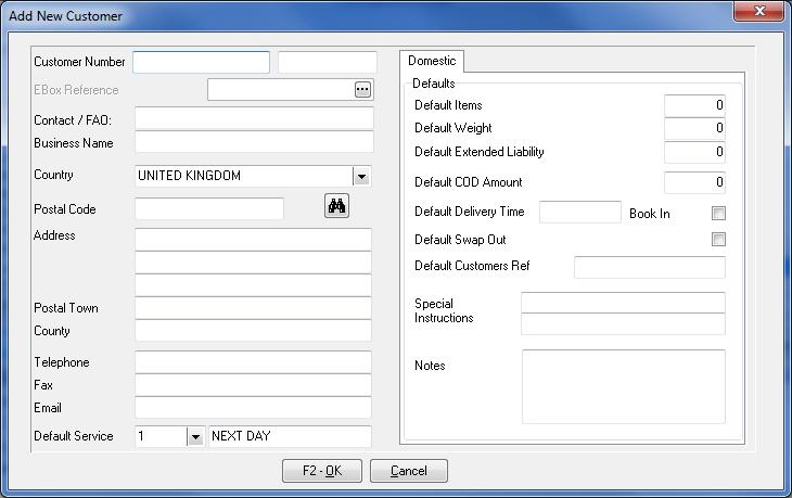 Creating New Customers via the Consignment Entry Screen When you create a new consignment and specify a customer that
