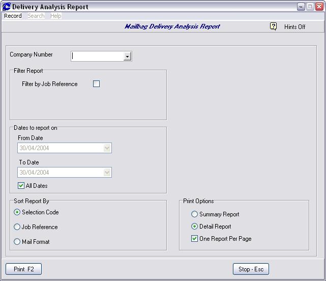 Customer Reference Report The report can also be run to display the alternative reference field, instead of the customer reference.