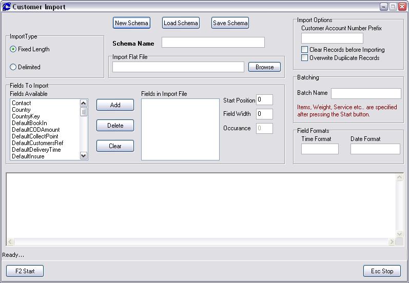 Customer Data Import To import a batch of data from another system into Consignor, the Customer Data Import utility can be used.