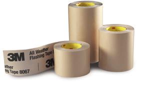 3M All Weather Flashing Tape 8067 A self-adhesive barrier for use in the construction industry to seal window and door openings against moisture intrusion.