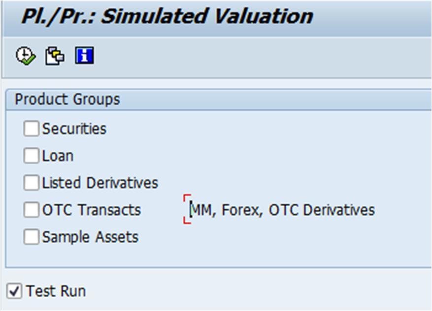 5.6 Calculation of Planning/Projection Key Figures 5.6.1 Introduction This function enables you to perform a simulated valuation of all positions in future periods. 5.6.2 Details and Execution This report performs a simulated valuation of all positions in future periods based on the periodspecific market values determined in the previous step.