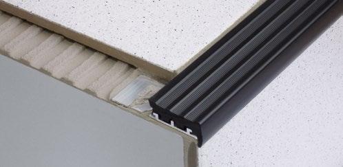 DURASTEP Metal stair nosing profile, stair nosing profile with PVC insert DURASTEP Solid DURASTEP Solid is a stair nosing profile in aluminium orfor high footfall V2A stainless steel for