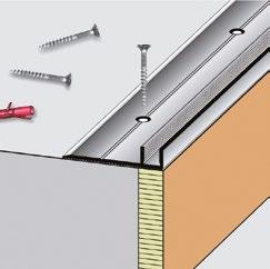 The three-part construction consisting of a solid aluminium base profile, the plastic clip and the top profile