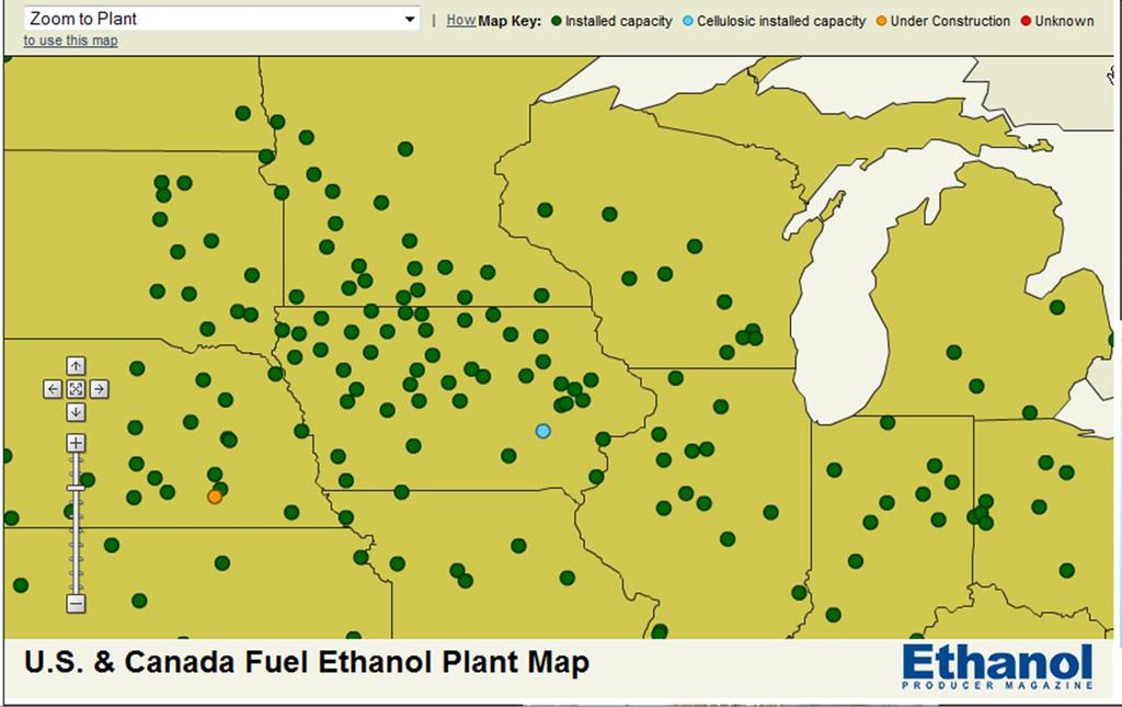 Location of Ethanol Plants 30% by 2030