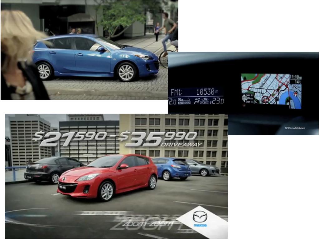 Mazda3: Spend by Media 708k, 9% 134k, 1% 9k, 0% 144k, 2% TV Press Radio