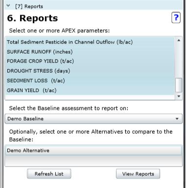 STAR: Vermont Example Walkthrough APEX is Executed for Each Alternative and the Last Step is Running the Report to Compare the Baseline and Alternative Assessments From the report