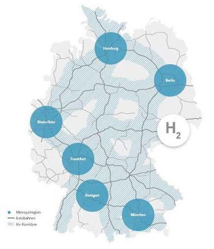 H2 Mobility action plan until 2023 Construction of a Hydrogen Refueling Network in Germany until 2023 TARGETS: 400 HRS until 2023 ( 100 HRS until 2017) 350 mio.