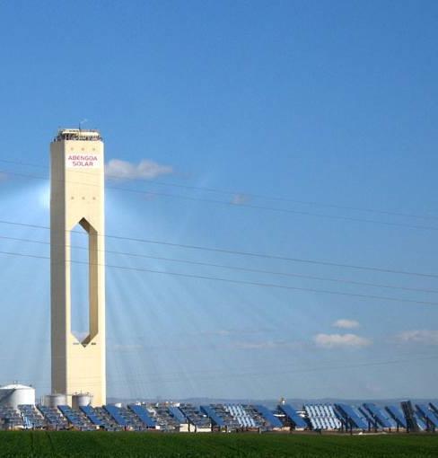 Existing Solar Power Technology 11 Mirrors reflect sunlight to boiler Boiler tubes on top of tall tower absorb light