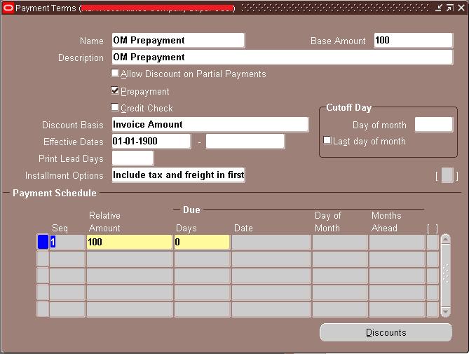 8 Pre-Payment Receipt Creation Setup and Process Steps 6- Define Payment Terms There should be at least one payment term which has the Prepayment check enabled.