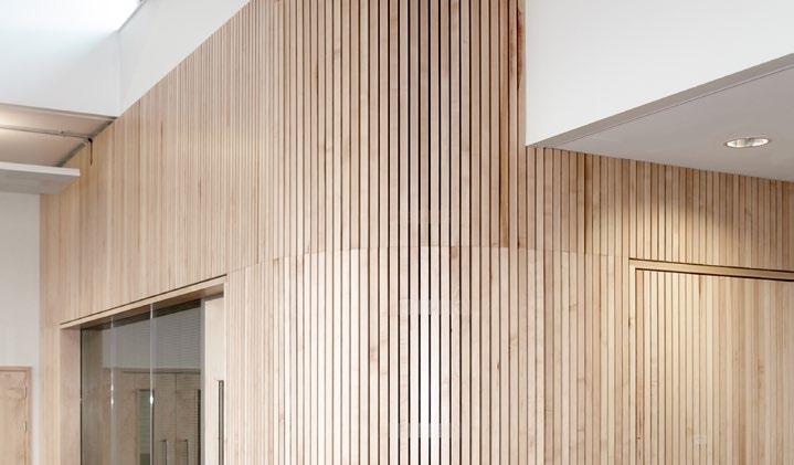 Slatted Walls Feature walls with excellent functional performance.