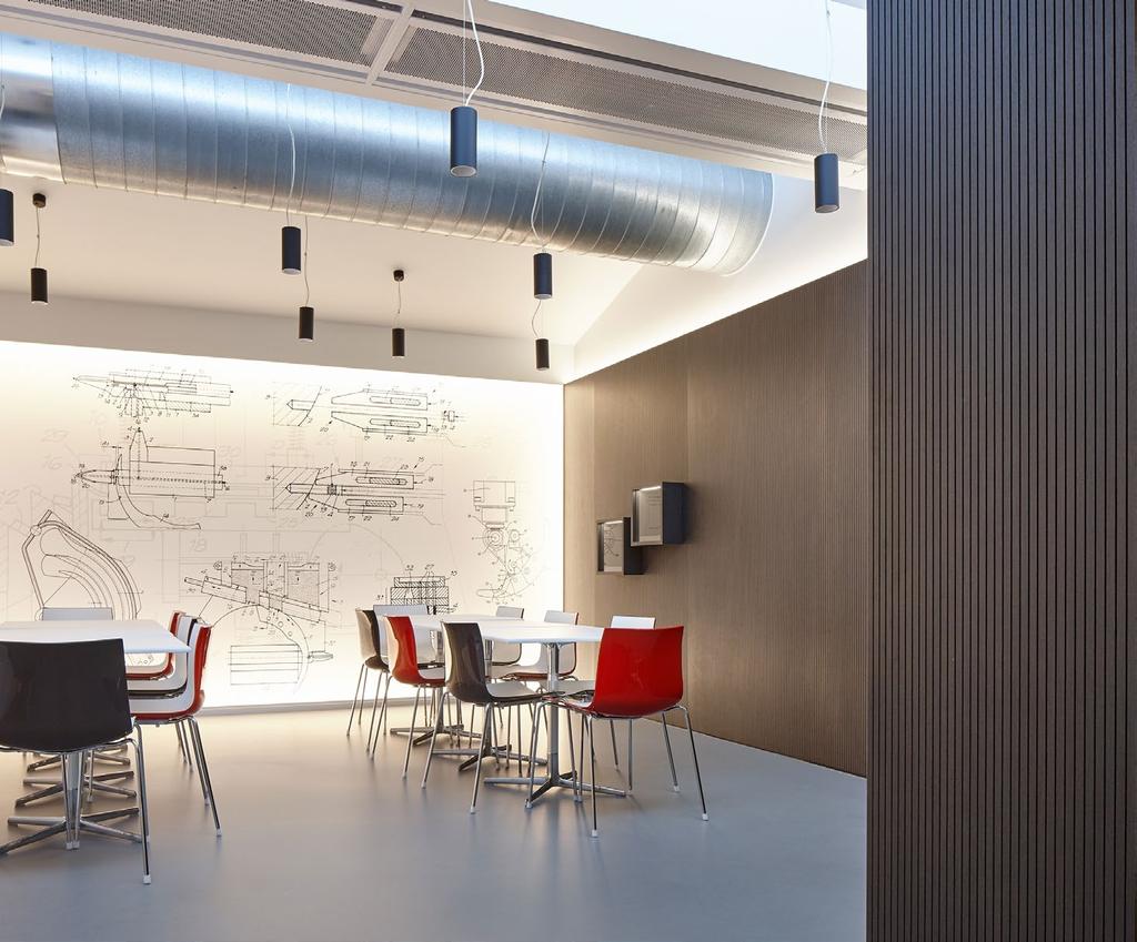 Groove Groove panels provide a durable sound absorbing finish for walls and ceilings.