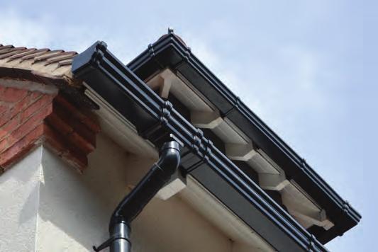 The gutter and downpipe systems are available in White, Arctic White, Black, Brown and Anthracite Grey