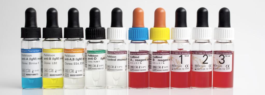 8 REAGENTS FOR BLOOD GROUP TYPING ABO article number article name package clone method slide tube MTP Cellbind K11883 Pelikloon anti-a 3x10mL BIRMA1 Direct K118810 Pelikloon anti-a 10x10mL