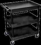 625 Utility Carts Each kit includes two U-handle posts, four casters and either two or three shelves. 500lb. capacity.