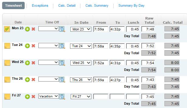 Start/End All Days Format The Start/End timesheet, seen below, will be common to almost all employees of Great Lakes, Diversified Care Management, and Ari Technologies.