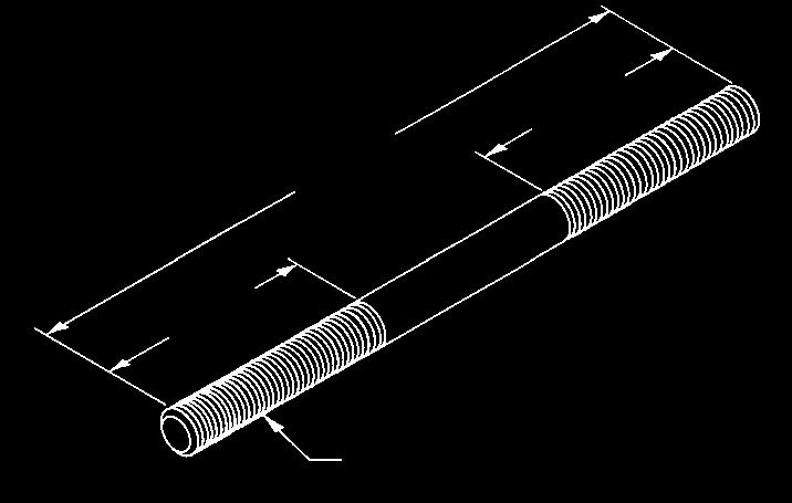 Threaded ccessories 3205 - Threaded Rod (right-hand threads - both ends) (TOLCO Fig.