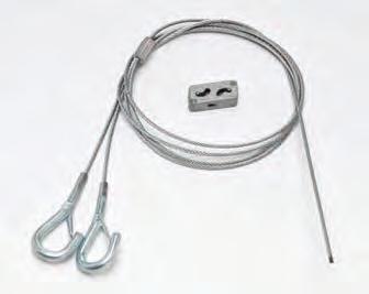 KwikWire ccessories KwikWire Y Style Hook Termination Leg Length Wire Rope Dia. Length Part No. in. (mm) in. (mm) in. (mm) KYH18-094-40 18 (457) 3 /32 (2.3) 40 (1016) KYH18-094-80 18 (457) 3 /32 (2.