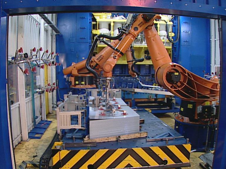 Robotic Front of Line Systems Today s typical automation at the front of a press line consists of a large dedicated, gantry style destacker or press feeder which is high speed and very efficient but