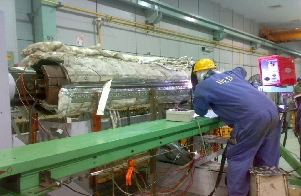 HEADER WELDING AND FABRICATION After pullout forming, the longitudinal & circumferential seam welding of header shell