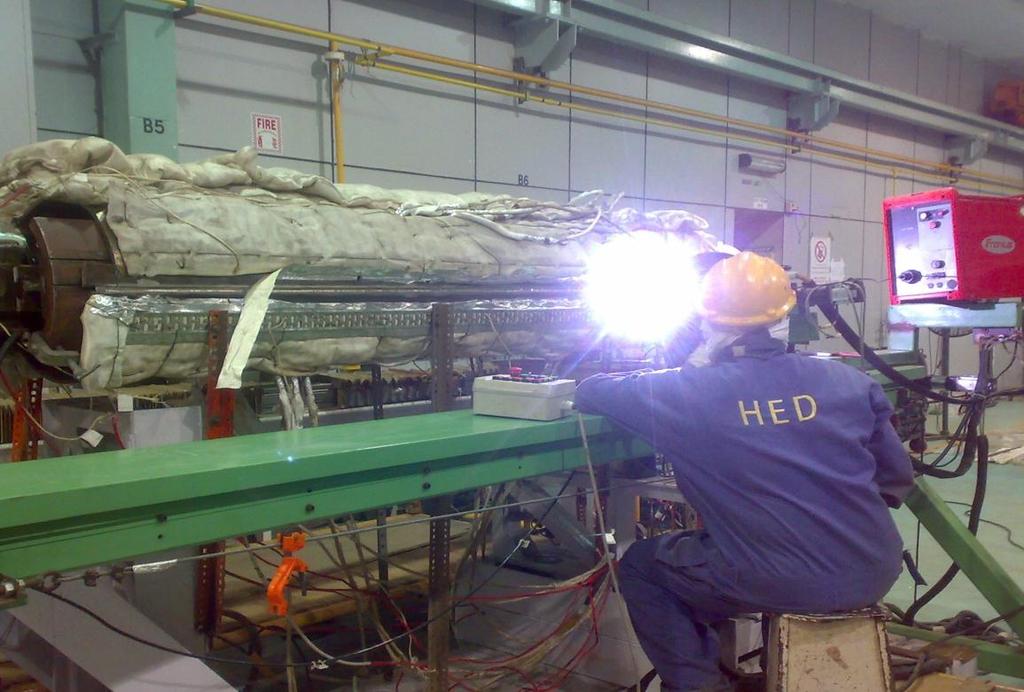 After welding, post heating is carried out at 200 0 C for 2 hours and PWHT carried out at 760±10 o C.