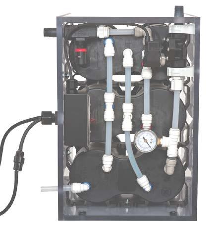 Drain (Needle Valve) Untreated Water Inlet (Inlet Solenoid) Power Box On/Off Switch Treated Water (Check Valve) Untreated Water Pressure Gauge Figure 6: Front of Unit PURO PRO Electrical Connections: