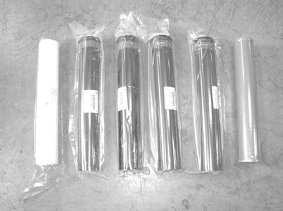 PURO PRO Filter and Membrane Installation Membranes (4) Prefilter Sediment Postfilter Carbon Figure 2. Filters and Membranes Note: Prefilter and postfilter are already installed. 1.