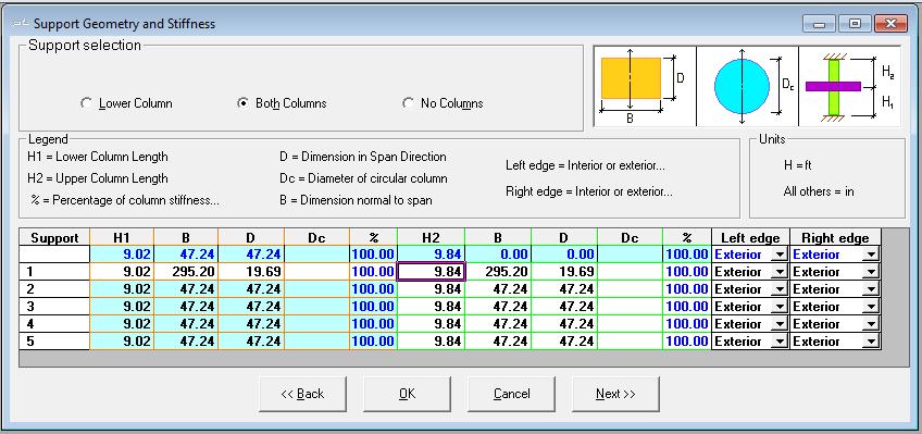 FIGURE 1.1-6 Click Next on the bottom line to open the Supports Boundary Conditions input screen. 1.1.2.