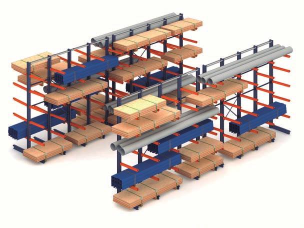 4 High-density Option to install the cantilever rack on mobile bases to compact space without losing direct access to the load.