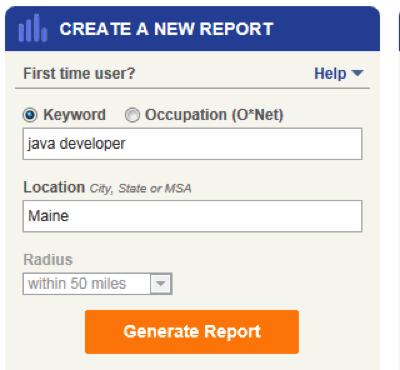 STEP 1: Enter the position keyword or ONET and state to begin your Supply & Demand search. Hint: You can conduct a nationwide search by leaving the location field blank.